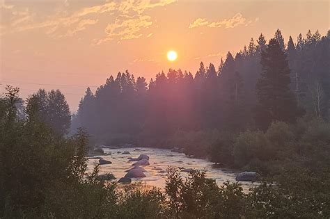 Smokey Summer Sunrise Truckee River Ca Freeman Photography