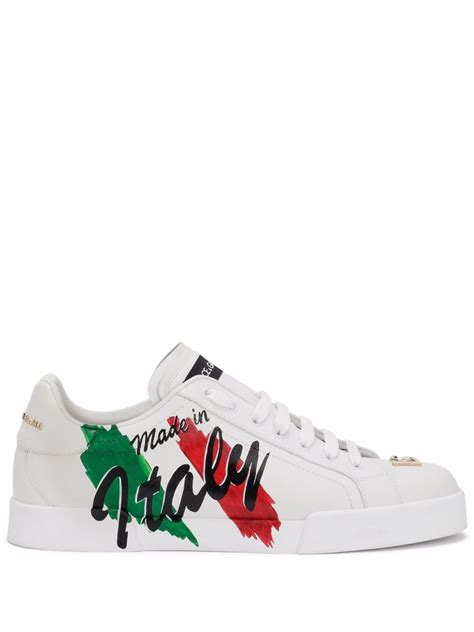 Dolce And Gabbana Sneakers Mit Made In Italy Print Farfetch
