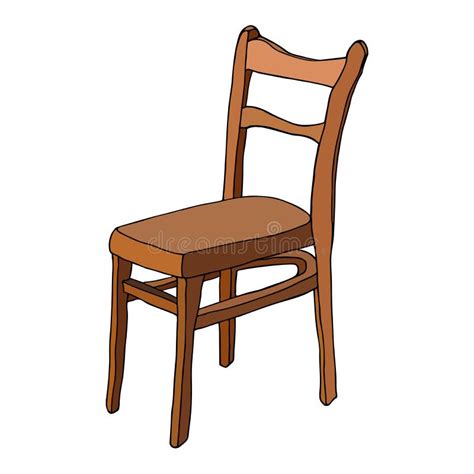 Wooden Chair Vector Sketch Illustration Vintage Brown Hand Drawn Stool