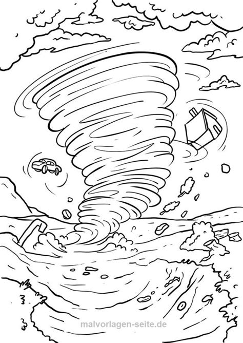 Coloring Pages Disasters Tsunami Natural Risks Coloringpagesonly Forest