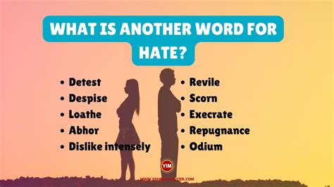 What Is Another Word For Hate Hate Synonyms Antonyms And Sentences