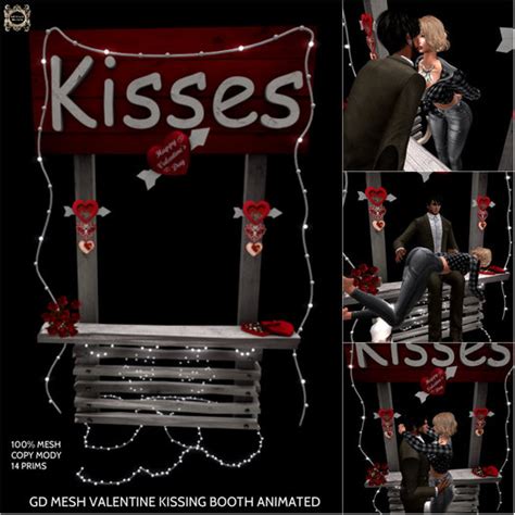 Second Life Marketplace Gd Mesh Valentine Kissing Booth Animated