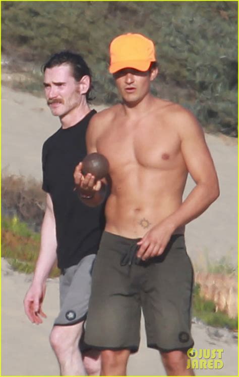 Orlando Bloom Goes Shirtless While Playing Beach Bocce
