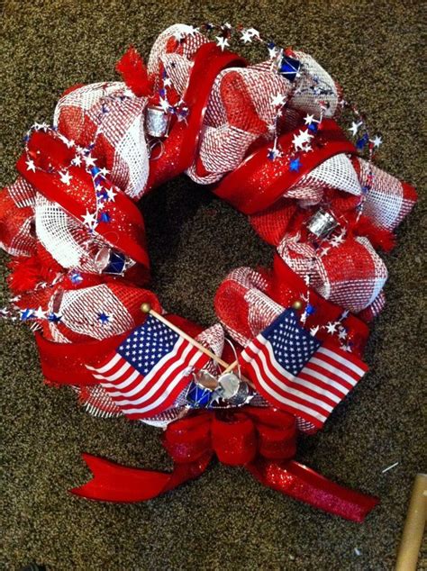 American Flag Wreath Diy Wreath Wreaths Wreath Ideas Fourth Of July