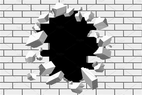 Breaking Brick Wall Clip Art