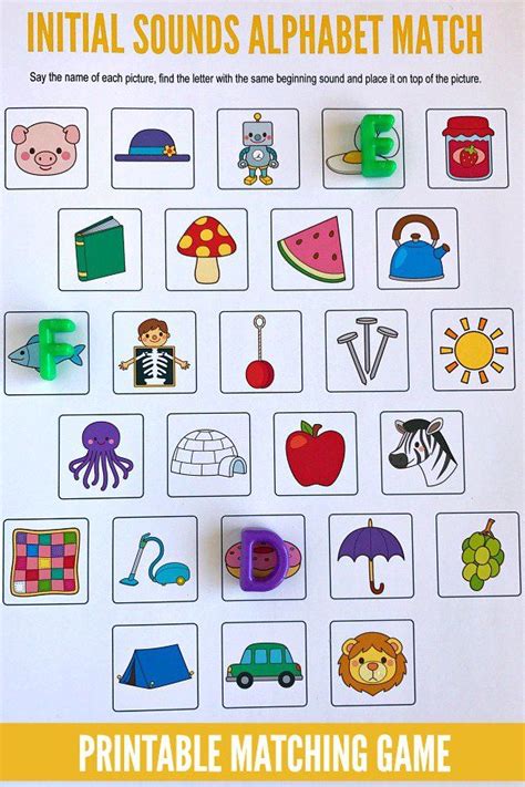After months of revisions, the invitations are finally a. Initial Sounds Alphabet Matching Game - free printable for ...