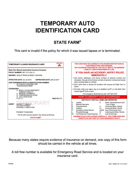 Getstructuredsettlementloan fake insurance carddownload fake insurance card pdf template online for free this fake car insurance card maker fake proof of insurance fill online printable fillable blank pertaining to insurance cards templates, image source: State Farm Temporary Insurance Card - Fill Online, Printable, Fillable, Blank | PDFfiller