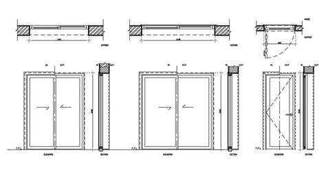 Sliding Door Main Elevation And Installation Drawing Details Dwg File