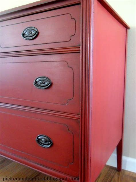 I have few dark brown wood frames that i was thinking of spray painting in. Picked & Painted: Custom Red Buffet & Birthday Gift | Red ...