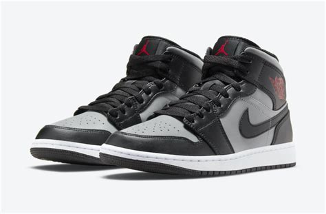 Air Jordan 1 Mid Black Grey Red 554724 096 Release Date Sbd