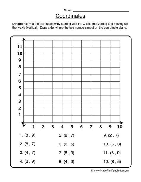 Graphing Printable Worksheet 5th Grade