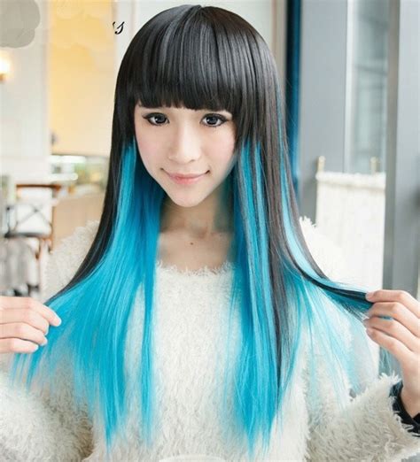 Vvan long straight remy hair wigs natural black heat resistant fiber hair full machine wig with bangs cosplay party wig for fashion women(24 inches natural black hair). Harajuku Anime Cosplay Wigs With Bangs Straight Long ...