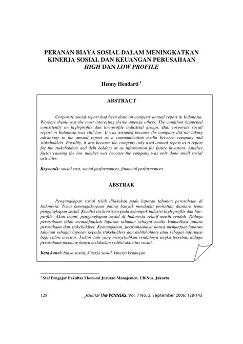 Pdf | keluarga adalah unit sosial terkecil dalam masyarakat yang berperan dan berpengaruh sangat besar terhadap perkembangan sosial dan dalam kasus ini. (PDF) Peranan Biaya Sosial dalam Meningkatkan Kinerja ...