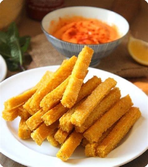 Fry the polenta slices over moderate heat until golden brown and crisp, about 8 minutes per side. Cheezy Baked Polenta Fries