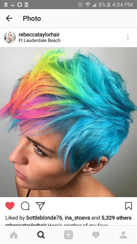 30 Short Pastel Rainbow Hair Fashion Style