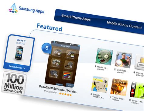 Select the app that you want to download and then select enter. Samsung's App Store Passes 100 Million Downloads, With ...