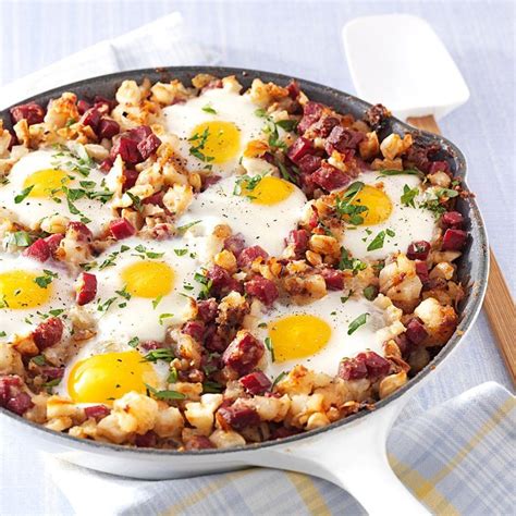 Corned Beef Hash And Eggs Recipe How To Make It Taste Of Home