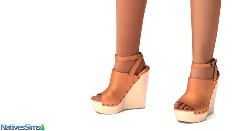 Dsq2 Wooden Wedges Sims 4 Cc Shoes Sims 4 Sims