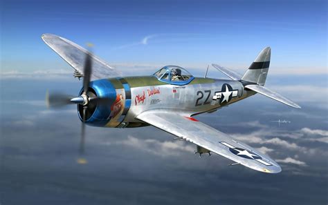HD wallpaper p 47 thunderbolt air combat dogfight ww2 war painting