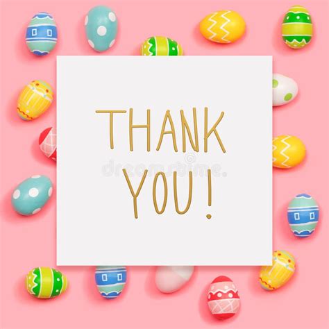 Thank You Message With Easter Eggs Stock Image Image Of Colorful