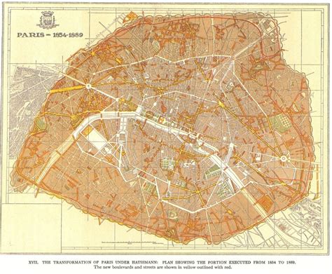 The Transformation Of Paris Under Haussmann 1854 1889 Paris Map