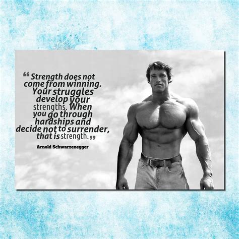 Arnold Schwarzenegger Bodybuilding Motivational Art Silk Canvas Poster