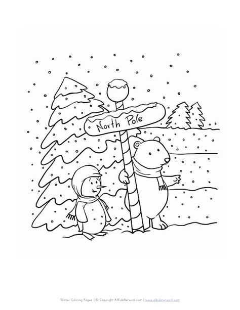 Colored north pole waypost icon in thin line style vector. North Pole Coloring Page | All Kids Network