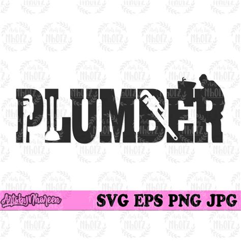 Plumber Silhouette Svg Cut File Pipe Fitter Clipart Pipe Man Etsy