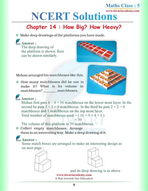 Ncert Solutions For Class 5 Maths Chapter 14 How Big How Heavy