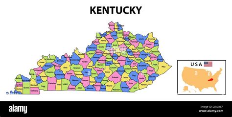 Mapa De Kentucky Y Sus Ciudades