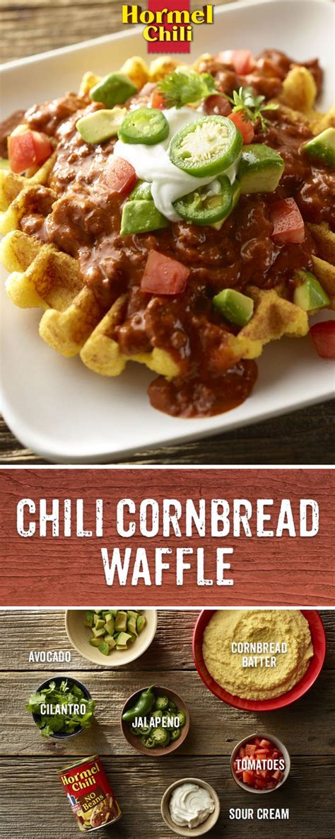 Chili Cornbread Waffle Recipe Food Recipes Cooking
