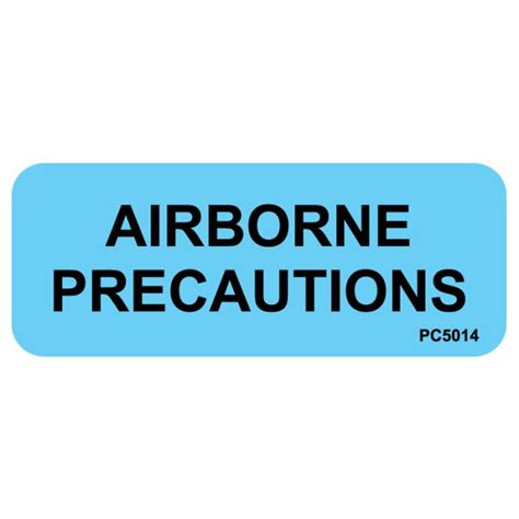 Light Blue Airborne Precautions Label 2 14 X 78 United Ad Label