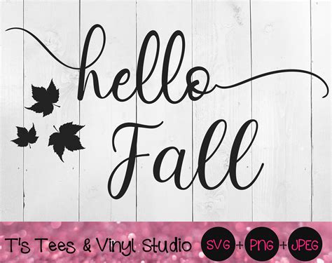 Hello Fall Svg, Autumn Svg, Falling Leaves Svg, Season Svg, Hello Fall