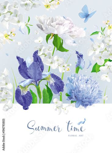 Blue Summer Flowers Bouquet Stock Image And Royalty Free Vector Files