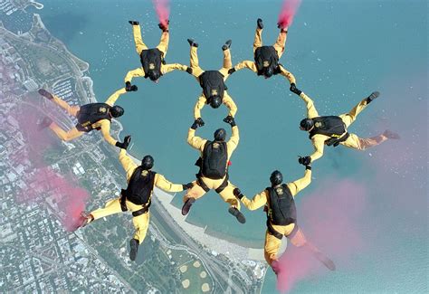 Download Free Photo Of Skydivingteamformationjumpparachute From