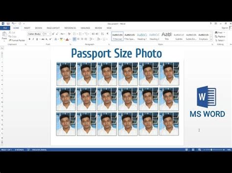 How To Create Passport Size Photo In Microsoft Word Passport Size Photo In Word Youtube
