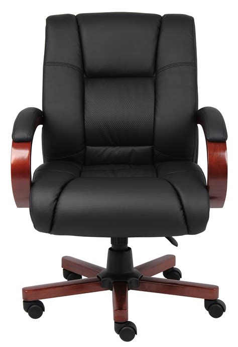 When you go with office chairs by boss you become the boss!. Boss Mid Back Executive Wood Finished Chairs, Cherry ...