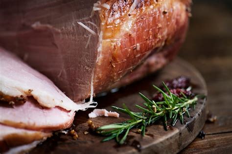 roasted ham food photography recipe idea free photo