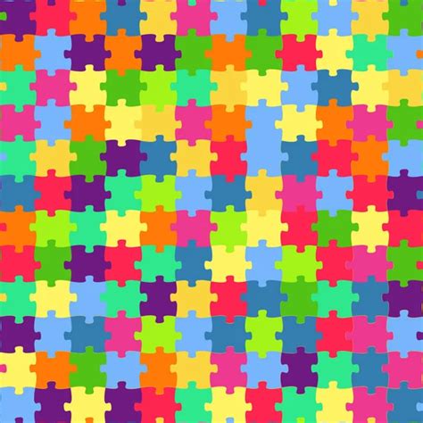 Seamless Pattern With Colorful Puzzles Mosaic Background Patterns For