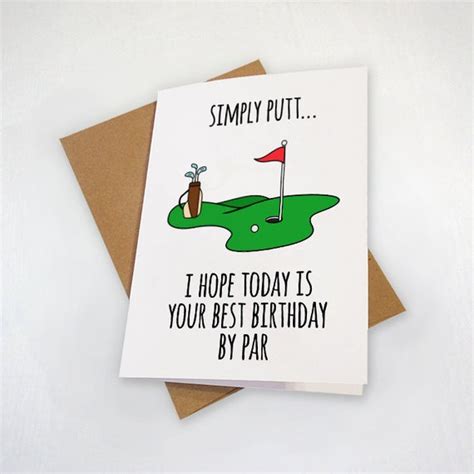 Funny Birthday Card For Golfer Golf Enthusiast Greeting Card Etsy