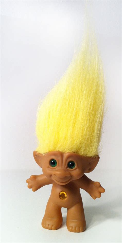 Ace Novelty Jewel Treasure Troll Yellow Hair Green Eyes