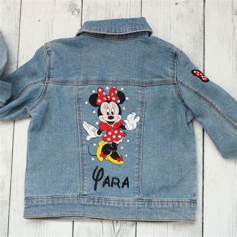 Vintage The Disney Store Jean Denim Jacket Coat Embroidered Back Mickey