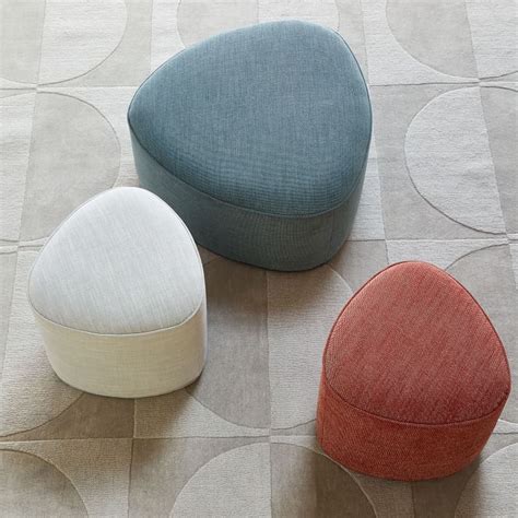 Then, think about the color of the base. Pebble Ottoman, Large, Basket Slub, Blue Stone (With ...