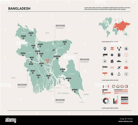 Bangladesh Political Map With Capital Dhaka National