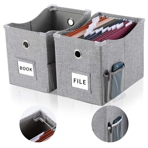 Buy Linen File Boxes With Metal Sliding Rail For Letter Size File