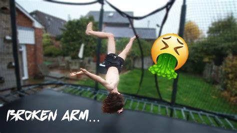 Kid Almost Breaks His Arm On Trampoline Youtube