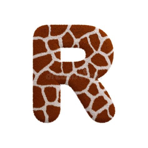 Giraffe Letter R Uppercase D Fur Font Safari Wildlife Or Africa
