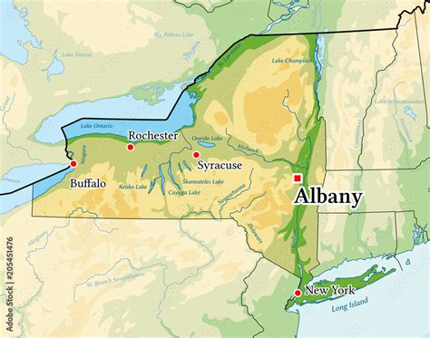 Physical Map Of New York