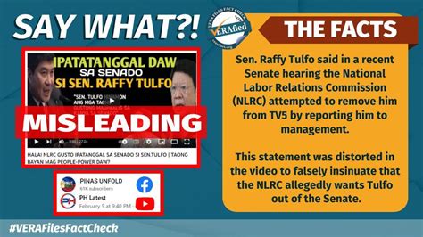 Vera Files On Twitter Icymi Vera Files Fact Check Misleading Video Claims Nlrc Wants Tulfo