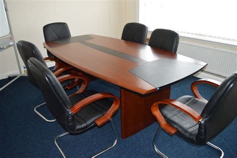 Conference Boardroom Table 2400 X 1200mm With 6 Chairs In Alloa